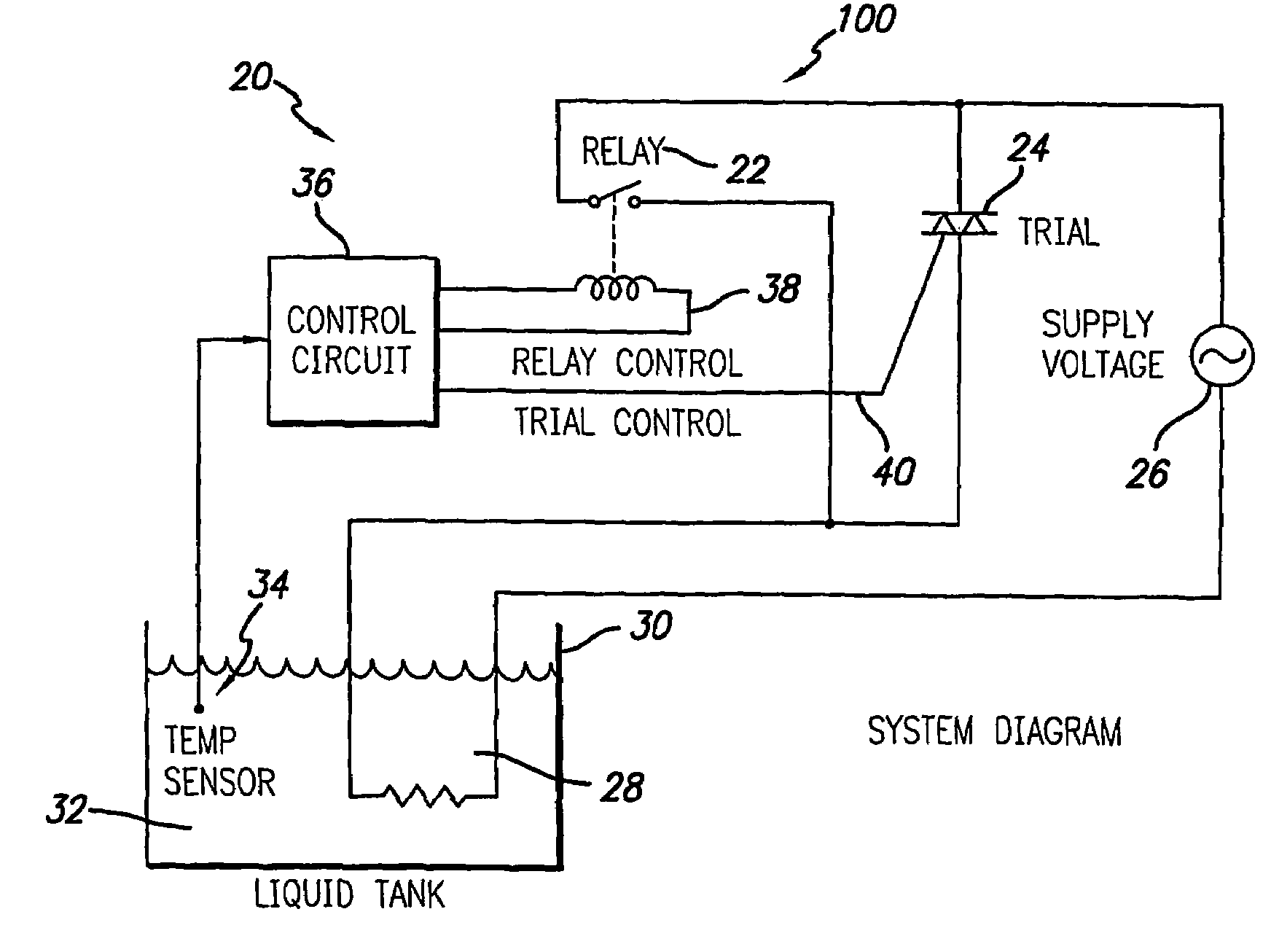 Electronic thermostat for liquid heating apparatus