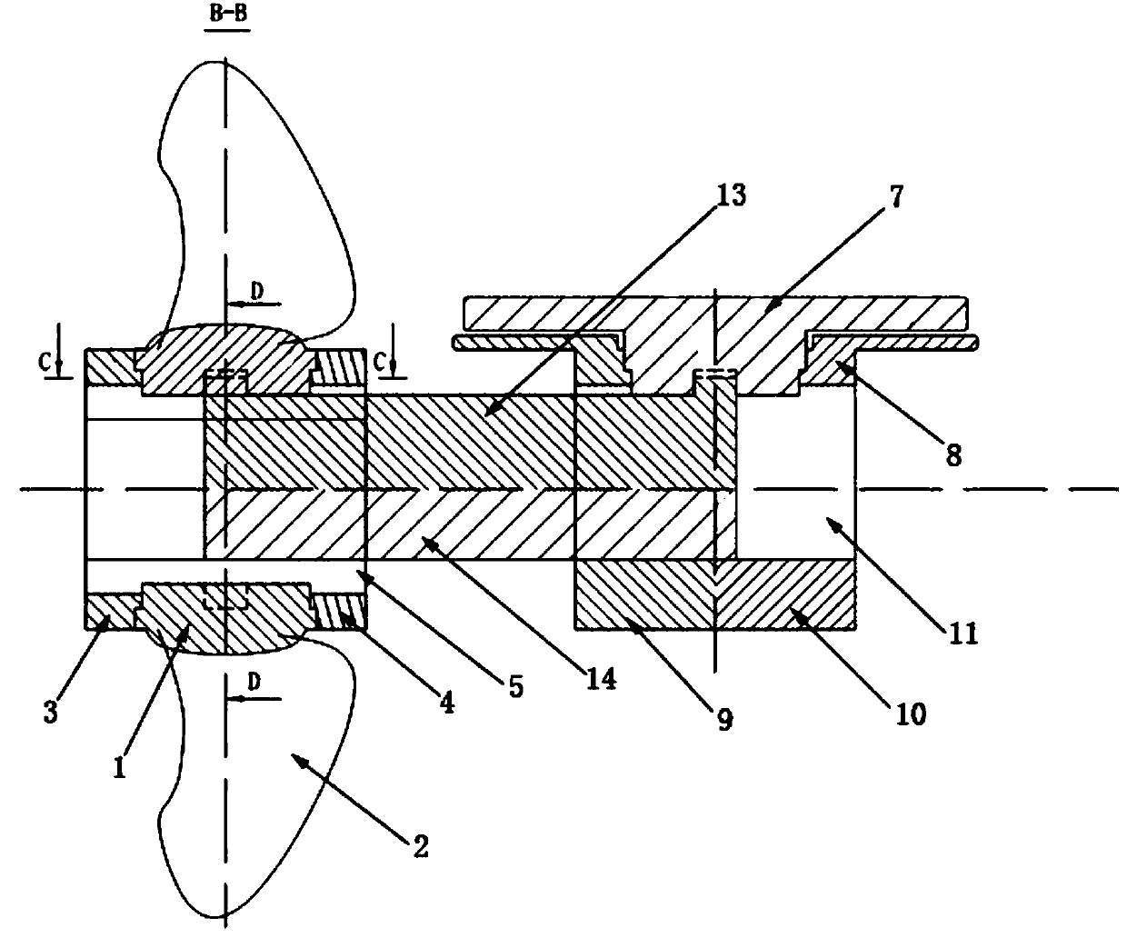 A pitch adjustment device for a pitch control propeller model and its application method