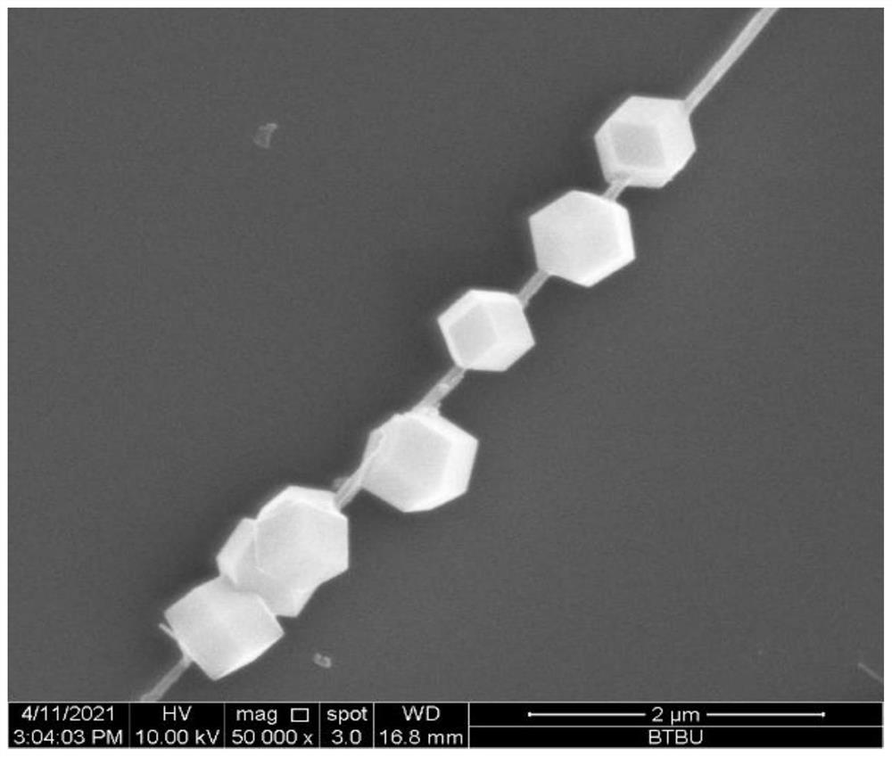 Bead string type one-dimensional heterogeneous nano composite material, preparation method and application thereof and polymer-based wave-absorbing composite material