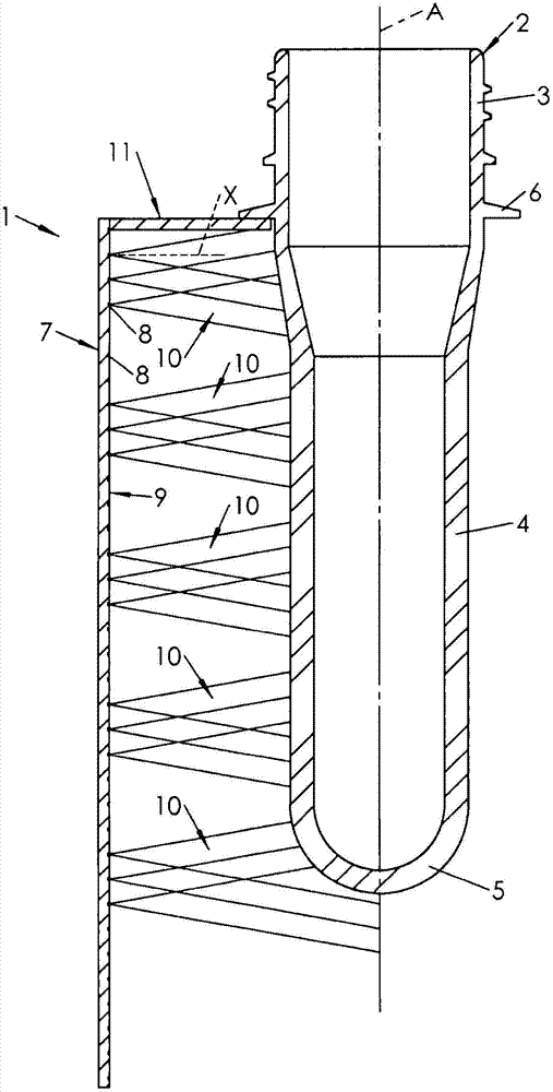Process for forming a container by selective laser heating and free blowing