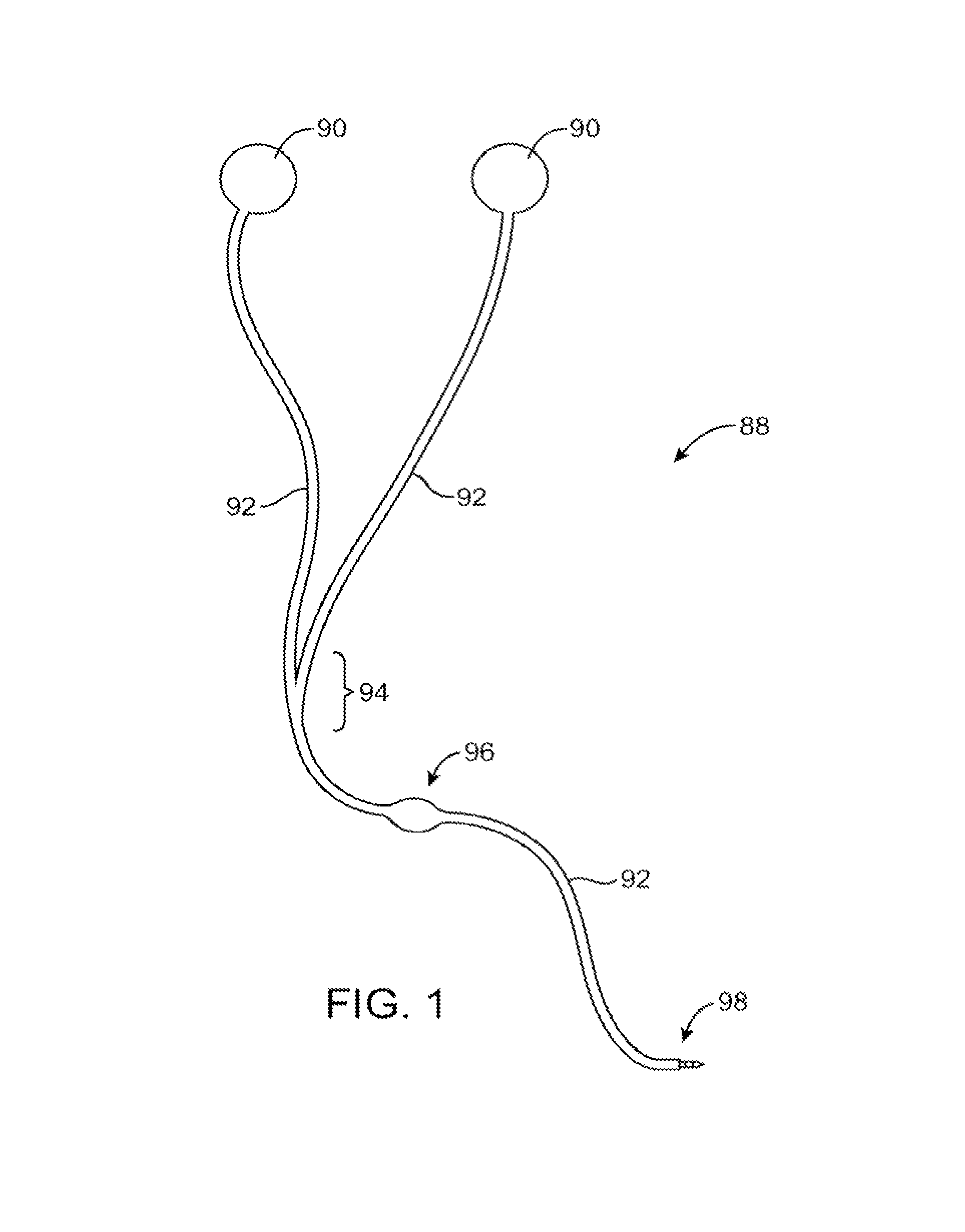 Cables with intertwined strain relief and bifurcation structures
