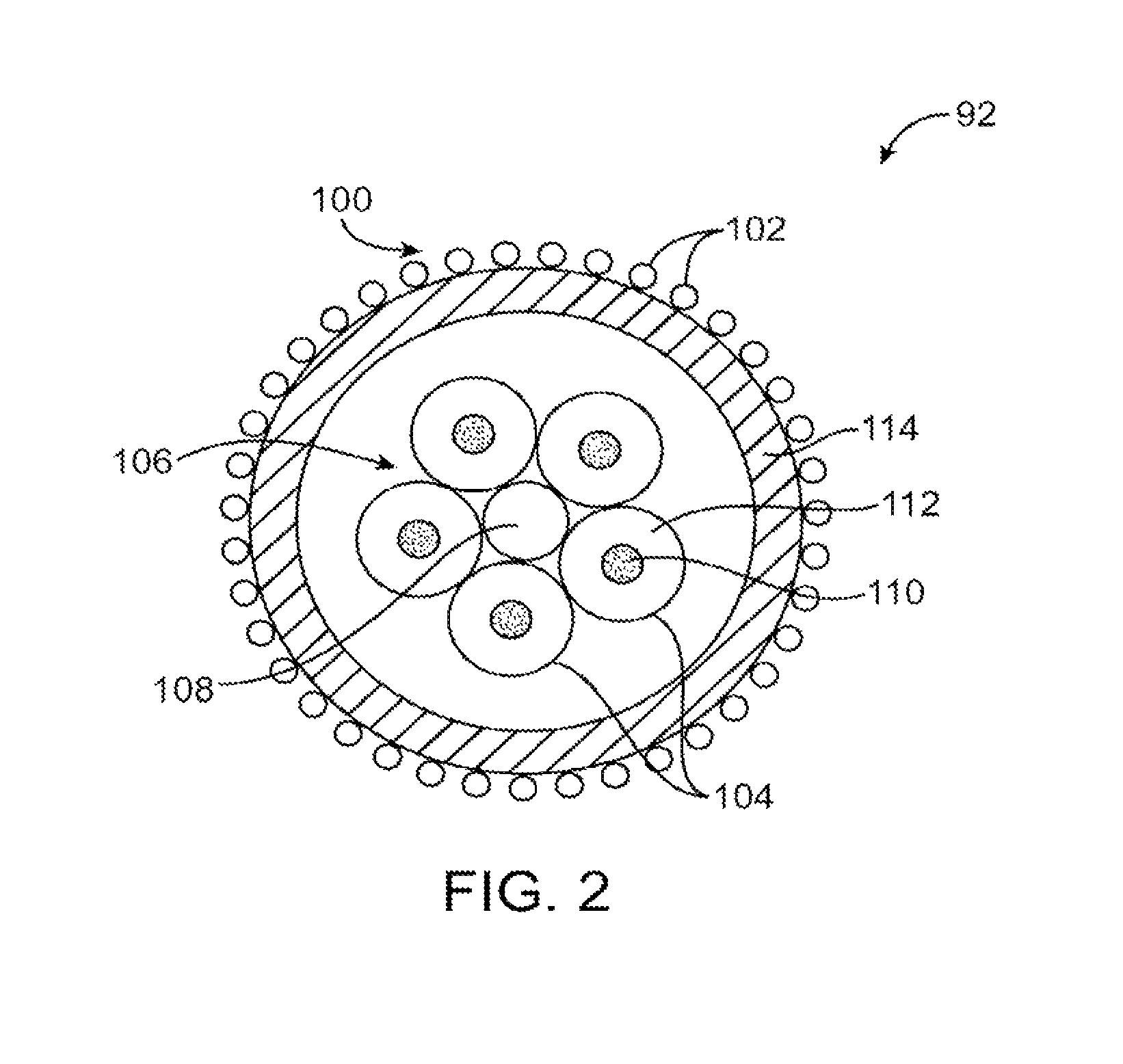 Cables with intertwined strain relief and bifurcation structures