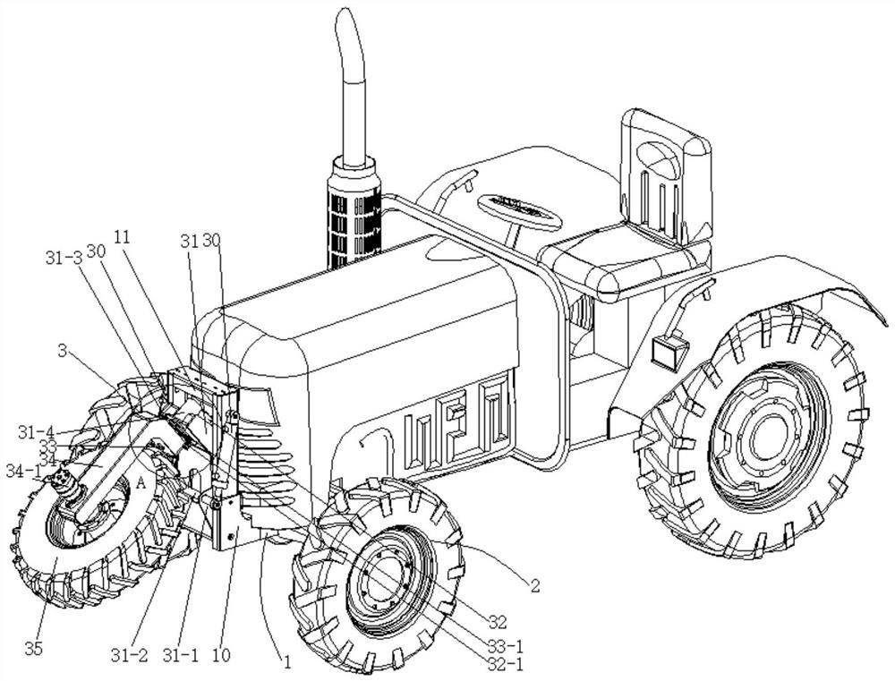 Composite steering system of tractor