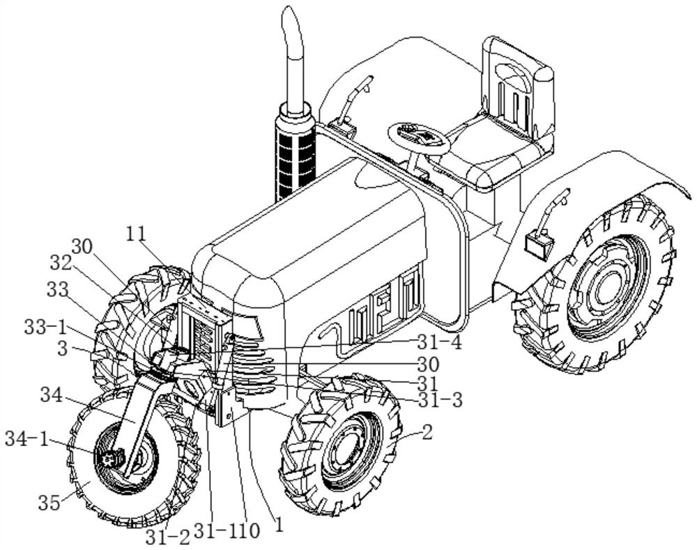 Composite steering system of tractor