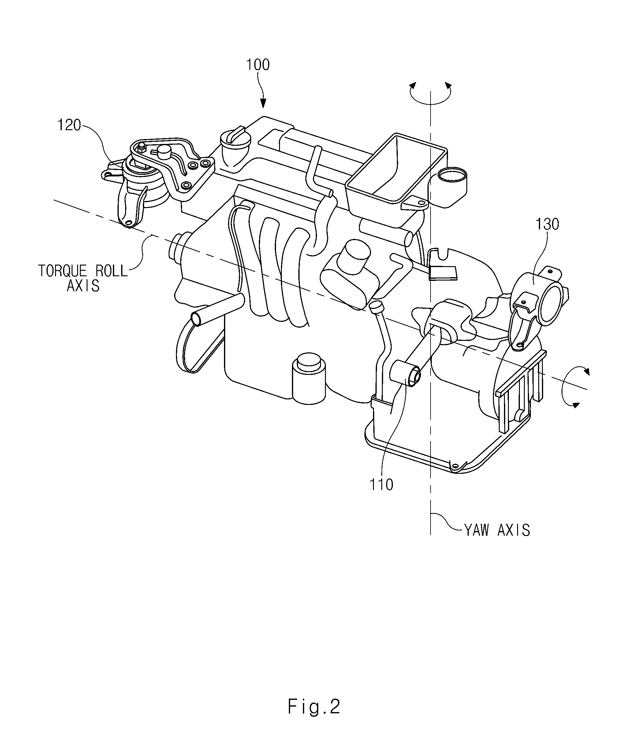 Engine mounting structure for reducing vibration