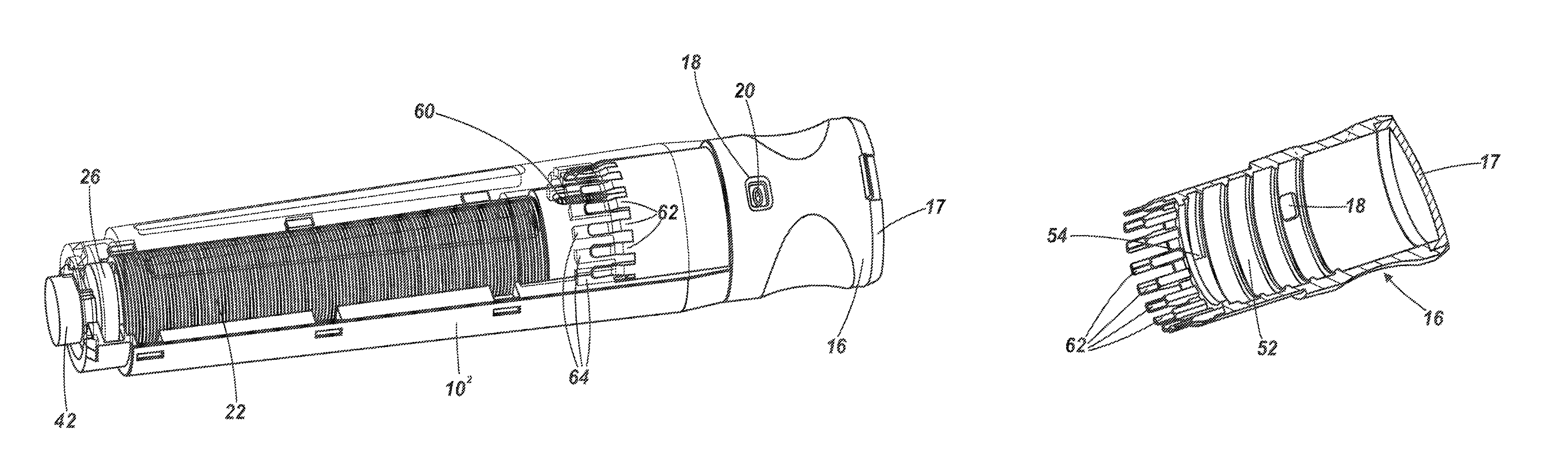 Injector apparatus having a clutch to inhibit forward movement of the plunger