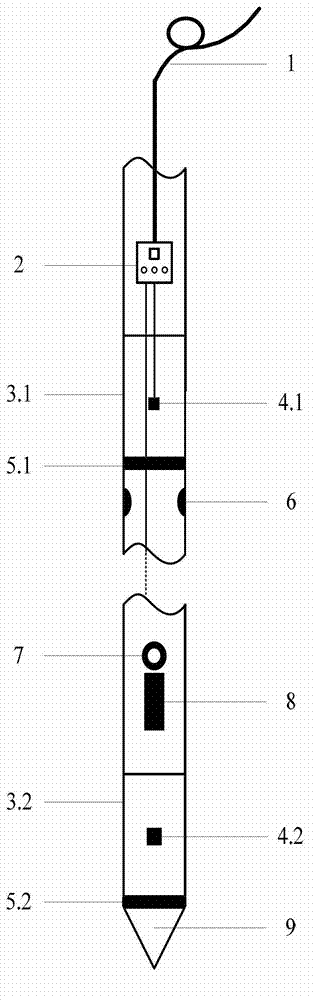 Lateral stress pore pressure probe used for testing soil static lateral pressure coefficient