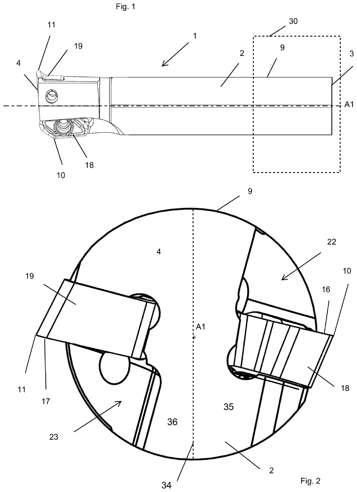 Turning tool and method for metal cutting
