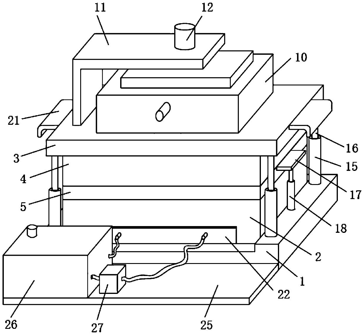 One-time forming pressure injection mold for furniture production