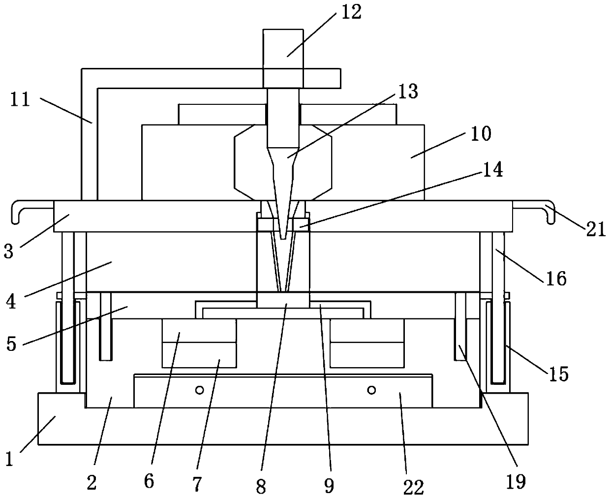 One-time forming pressure injection mold for furniture production