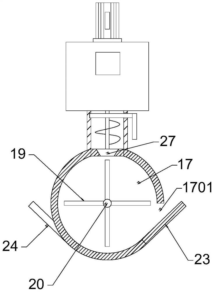 A high-efficiency anti-clogging granular fertilizer spreading device