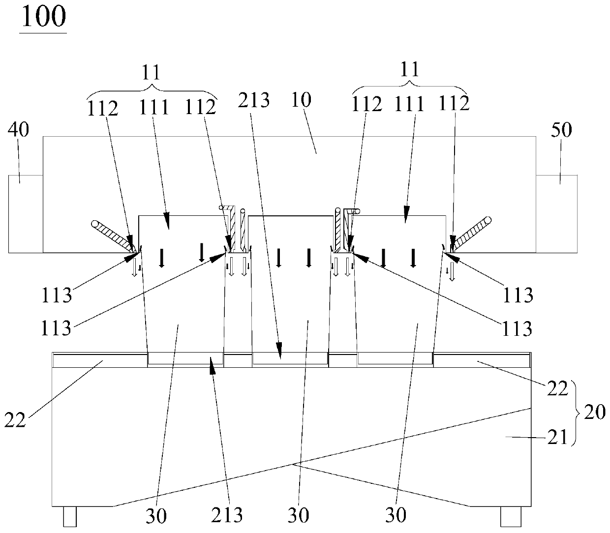 Lithium battery coating recovery system and slurry separation and recovery device thereof