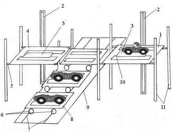 Office building entrance type vehicle parking and picking system