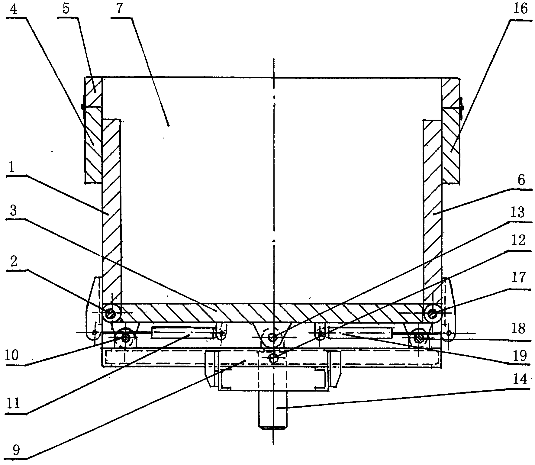 Bidirectional rollover-type dumper box with linked bottom plate and side plates