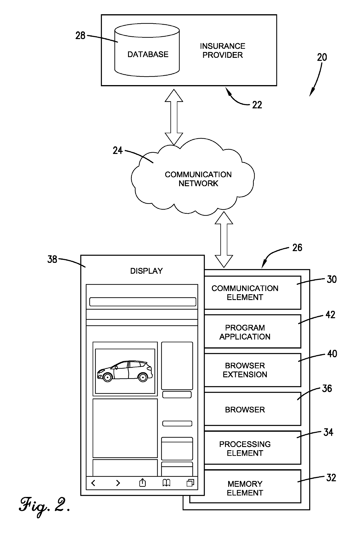 Browser extension for capturing vehicle information from webpage for generating insurance rate quote