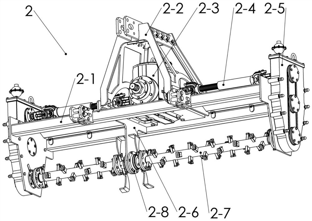 Supporting seat between rotary tillage shafts and rotary cultivator