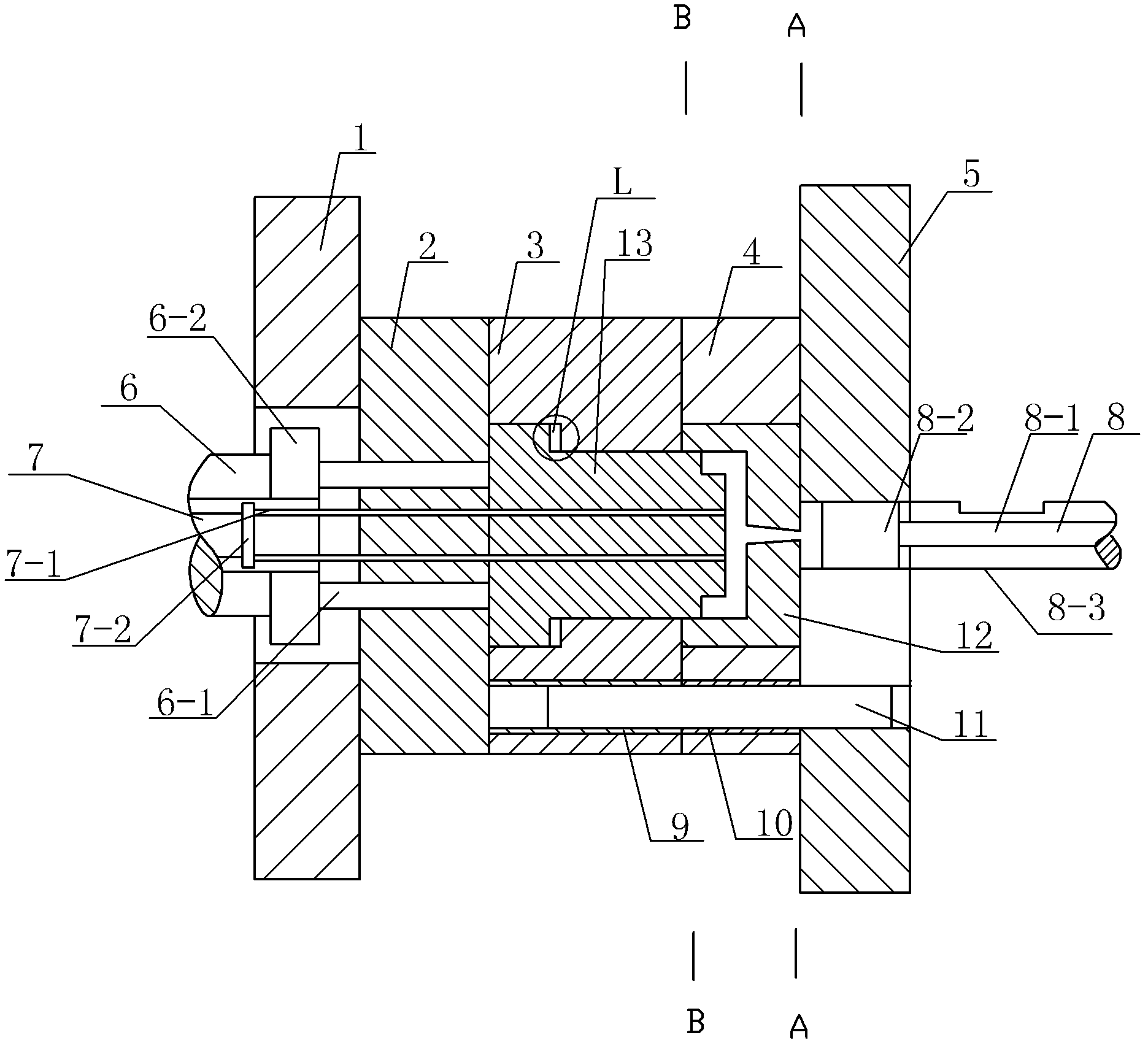 Light-alloy die-casting, filling, forging and compacting integrated forming device and forming method