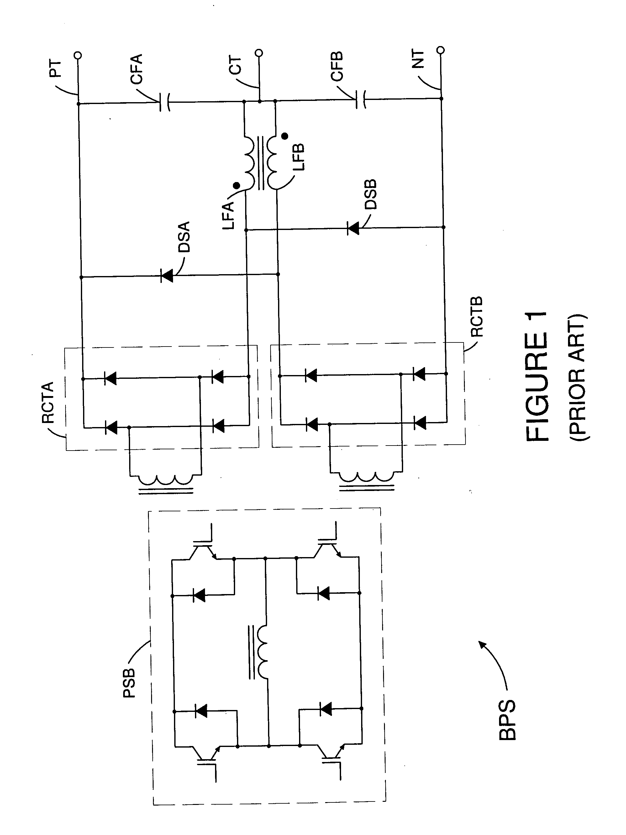 Bipolar power supply with lossless snubber