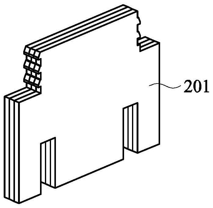 Laminated slab module and pallet module and box body module of laminated slab