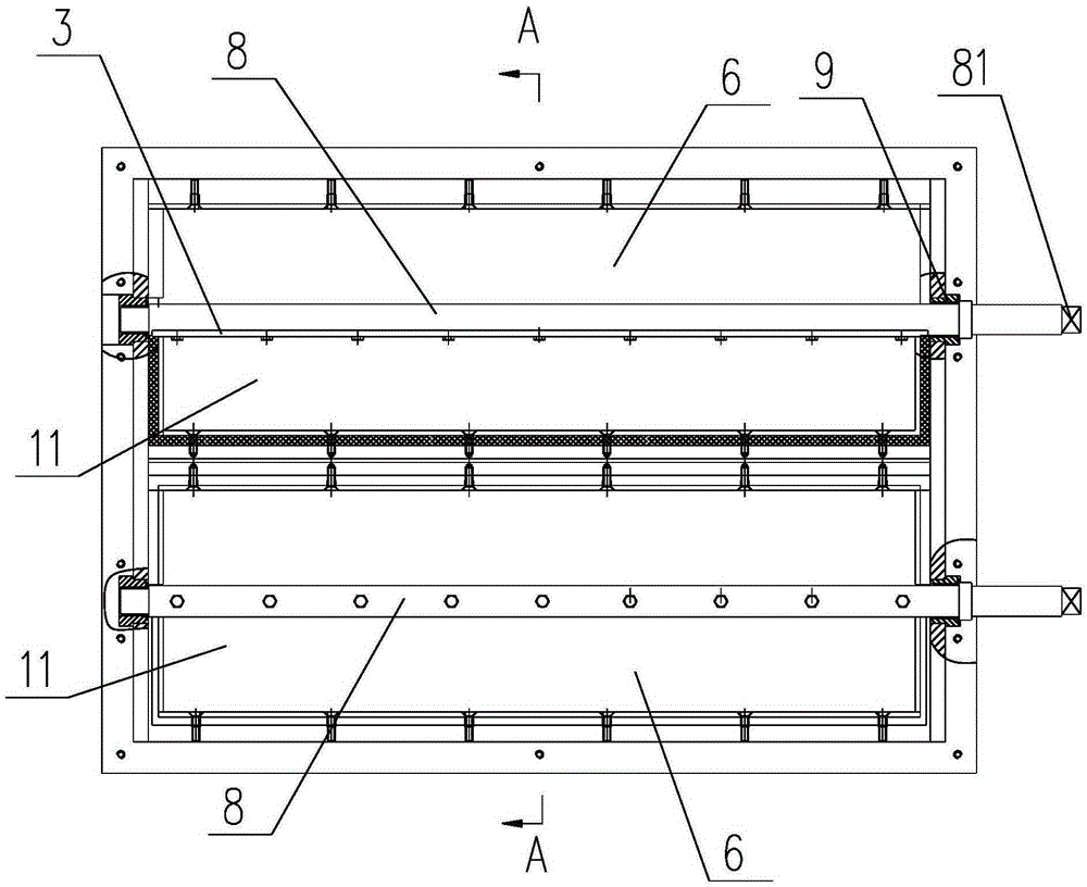 Two-channel air door structure used for fluid bed drying