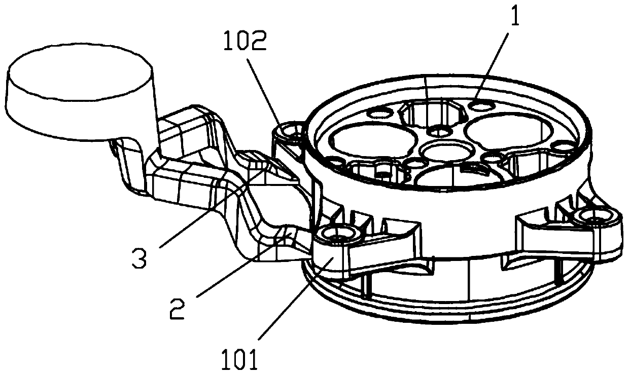 Cutting die for cylinder body sprues of air-conditioner compressor