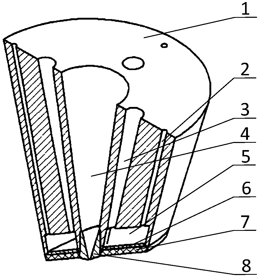 Composite thermal diaphragm cooling device for solar telescope