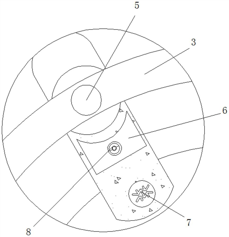 An anti-scattering device for rewinding and regulating cloth used in garment production