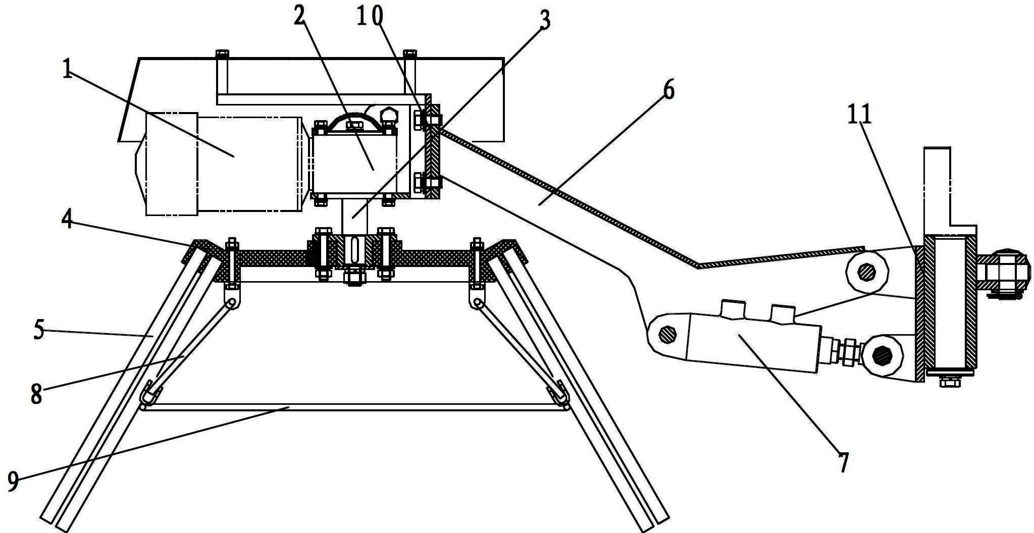 Lifting type sweeping device