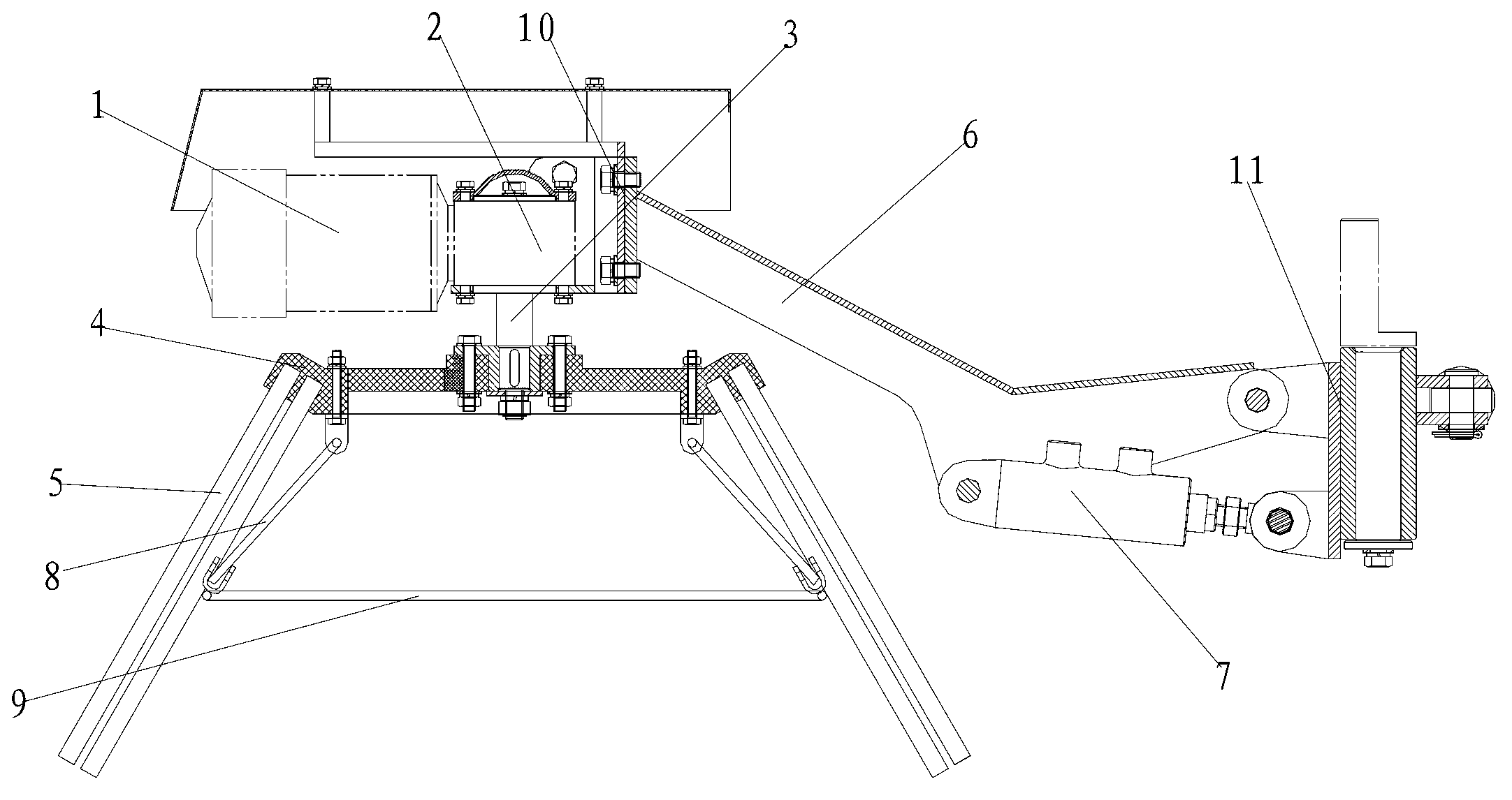 Lifting type sweeping device