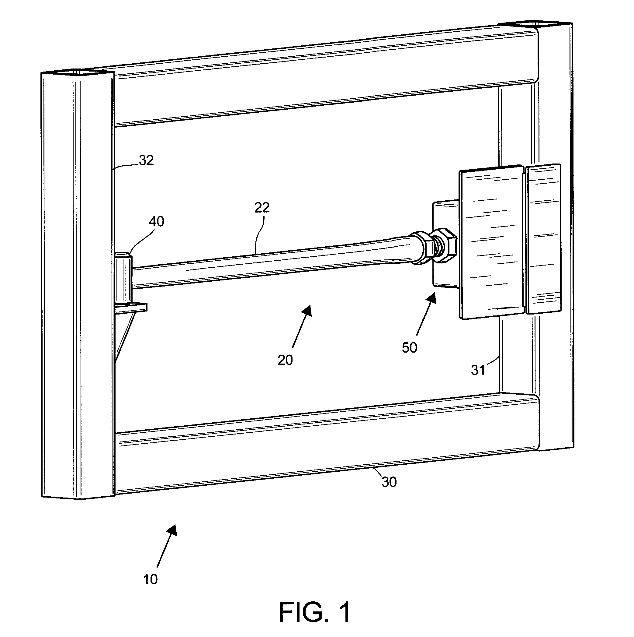 Training device for simulating the response of a locked door to the application of a blunt force