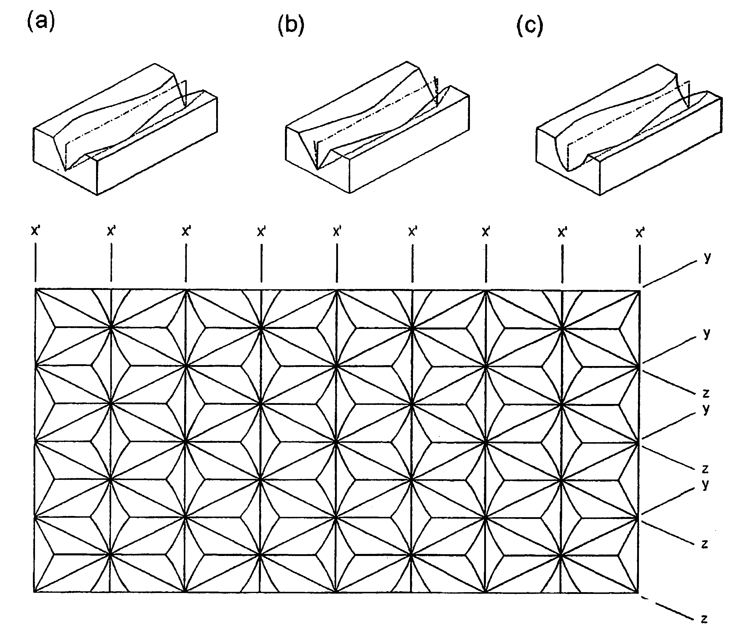 Triangular-pyramidal cube-corner retroreflective article having curved reflective lateral face