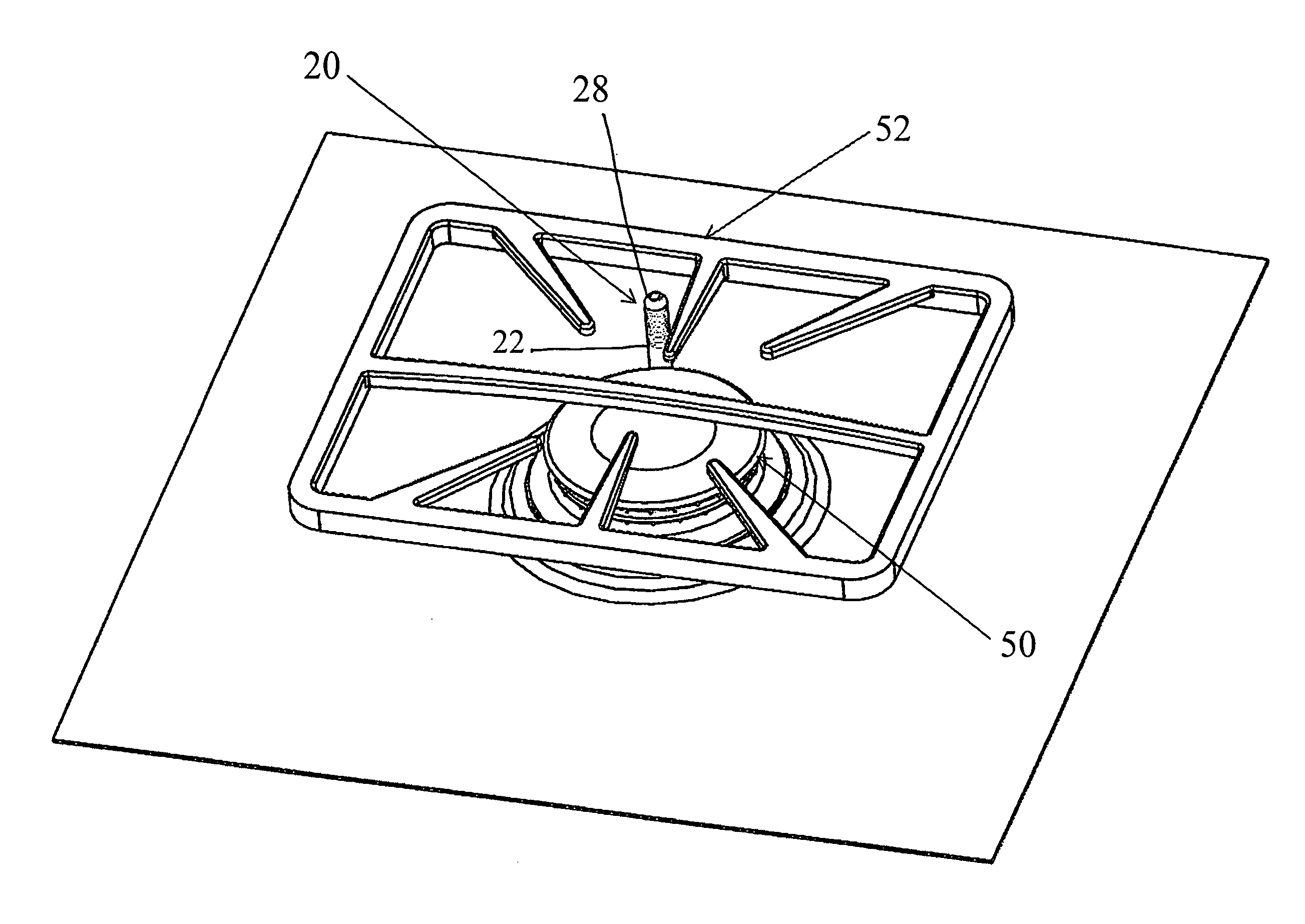 Device and method for cooktop fire mitigation