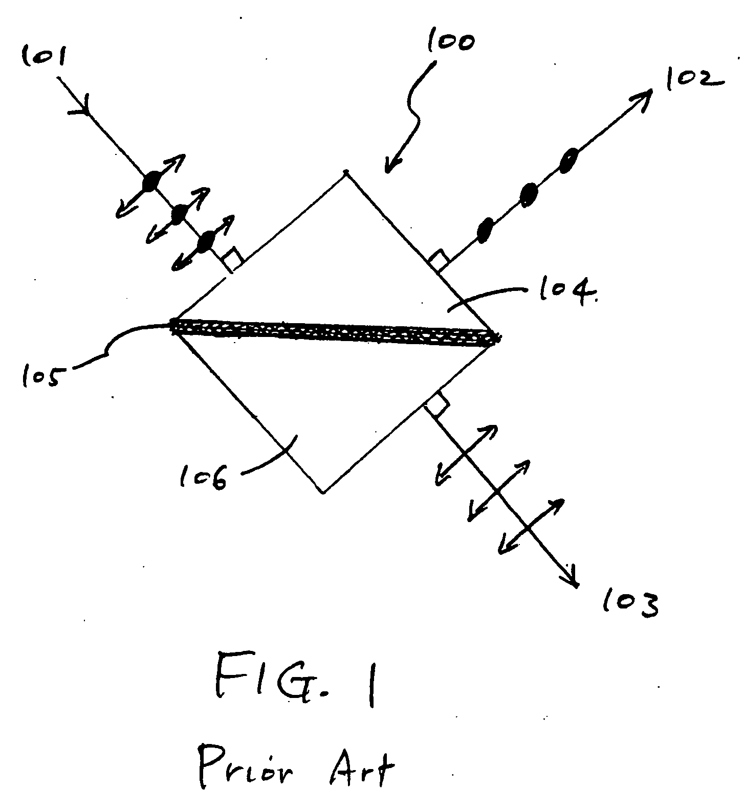 Optical device for splitting an incident light into simultaneously spectrally separated and orthogonally polarized light beams having complementary primary color bands