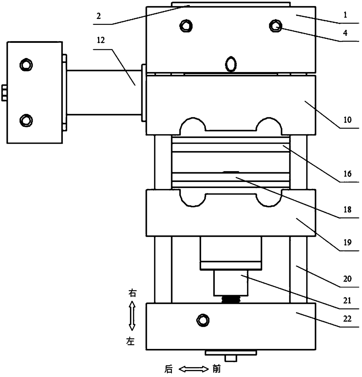 Micro injection molding machine with injection at right angles to the plasticizing axis