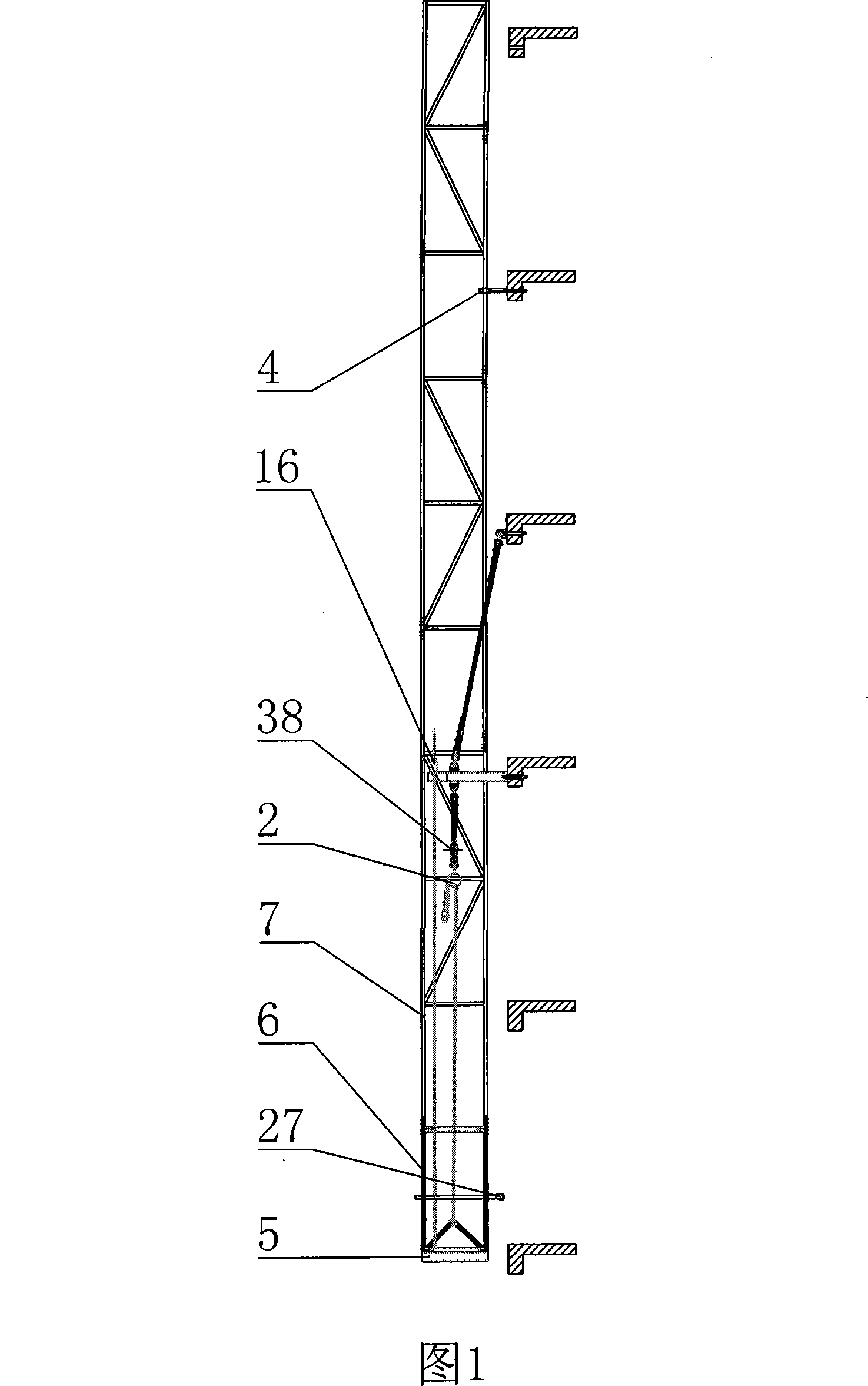 Guiding-rail attached lifting scaffold