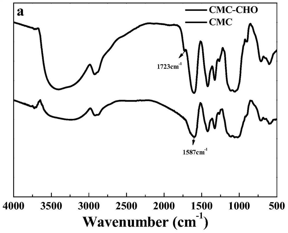 Carboxymethyl chitosan/hydroformylated carboxymethyl cellulose composite membrane and preparation method thereof