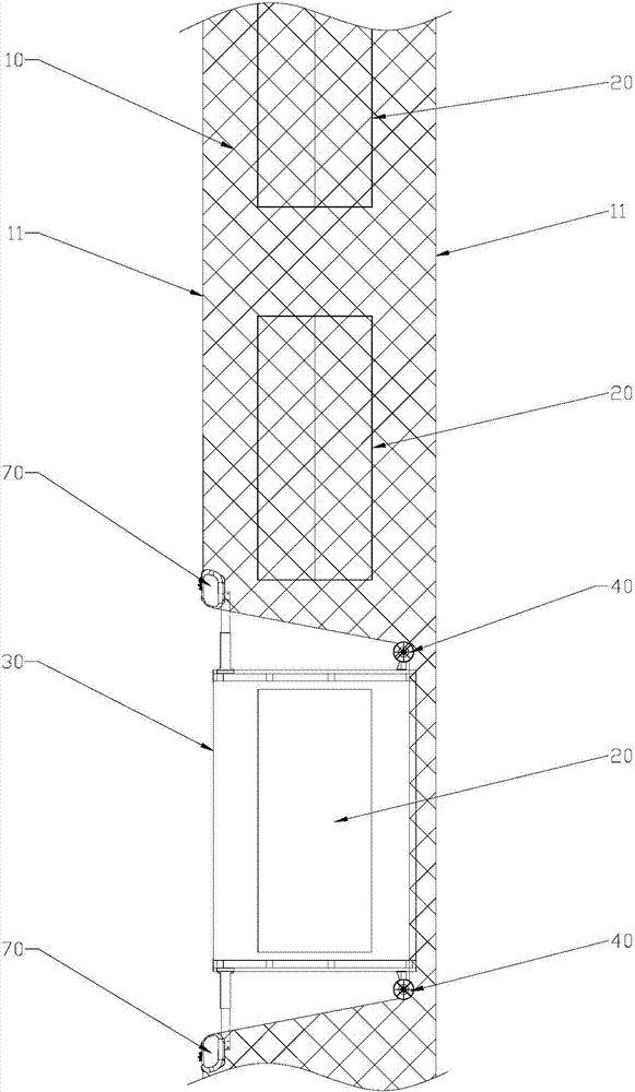 Elevator protective net and anti-wind net draw-in structure thereof