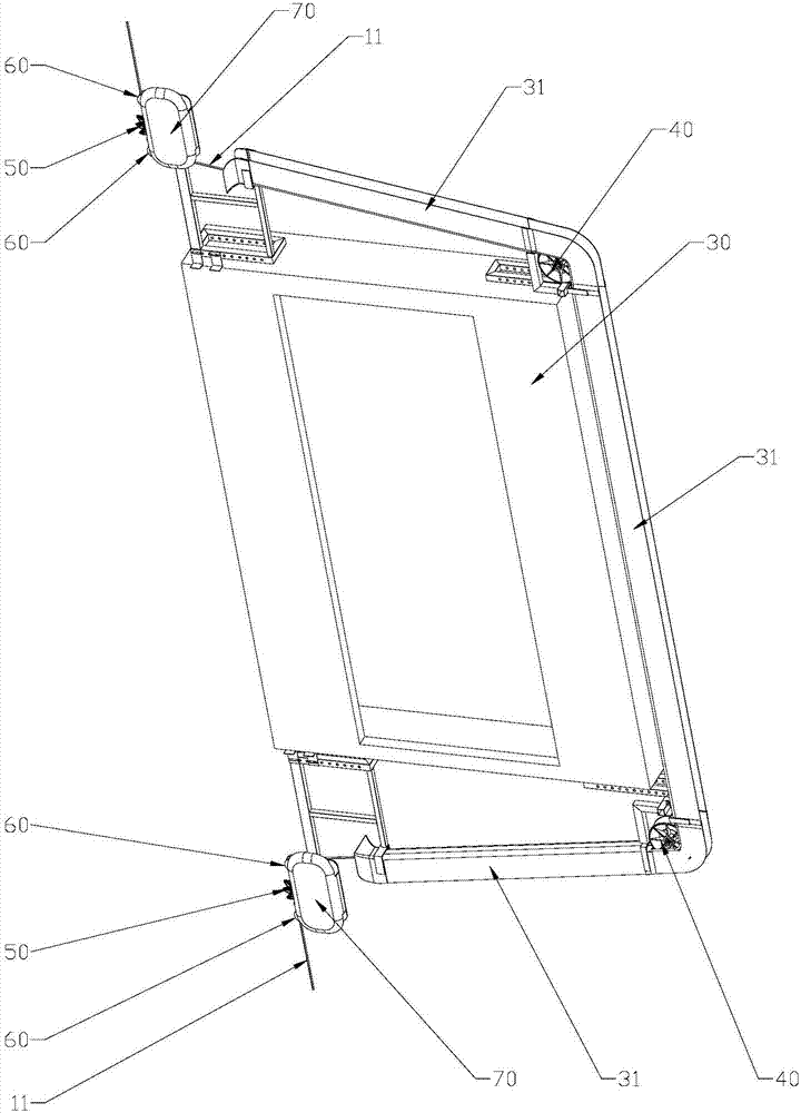 Elevator protective net and anti-wind net draw-in structure thereof