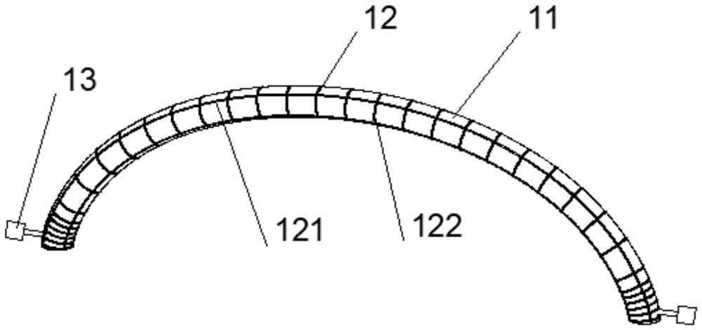 Ultra-large-span closed stock bin based on independent air rib type membrane structure