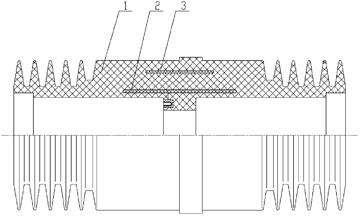 Wall feed-through sleeve with high-low voltage shielding