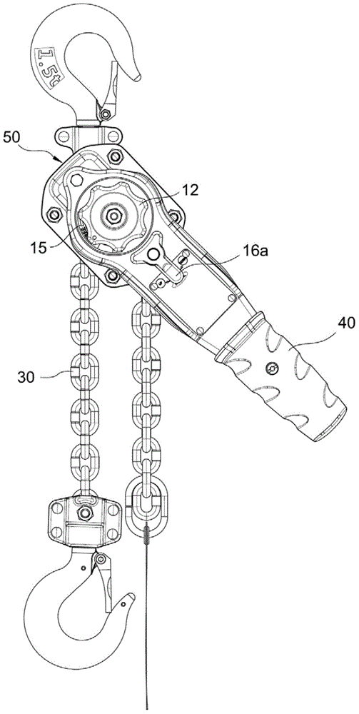 Brake clutch device of lever block