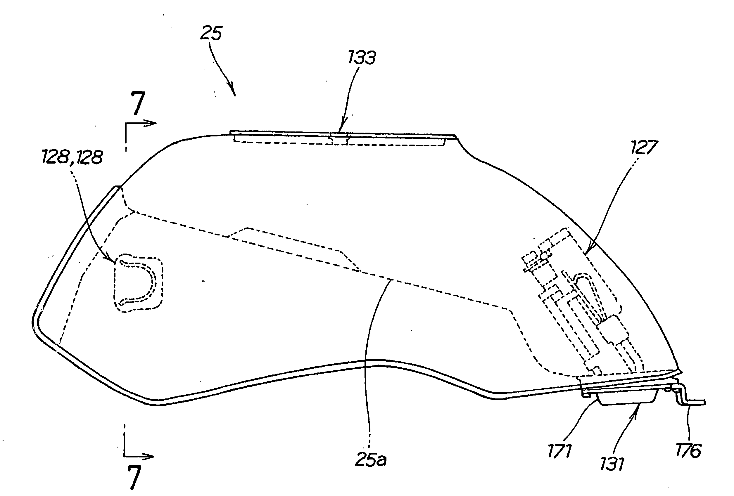 Structure of fuel pump installation area for two-wheeled vehicle