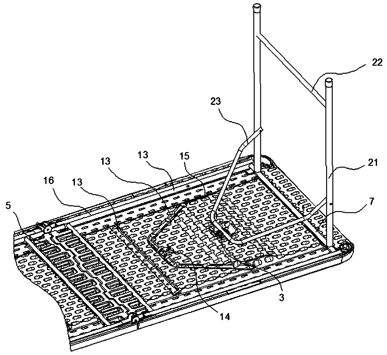 Integrated folding table