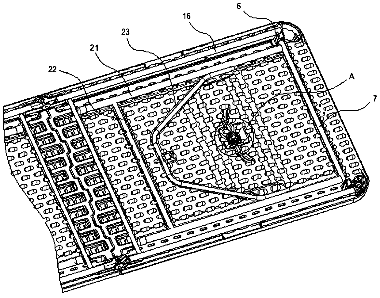 Integrated folding table