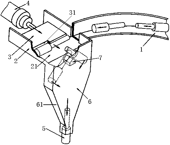 Directed conveying mechanism for electronic insulating parts