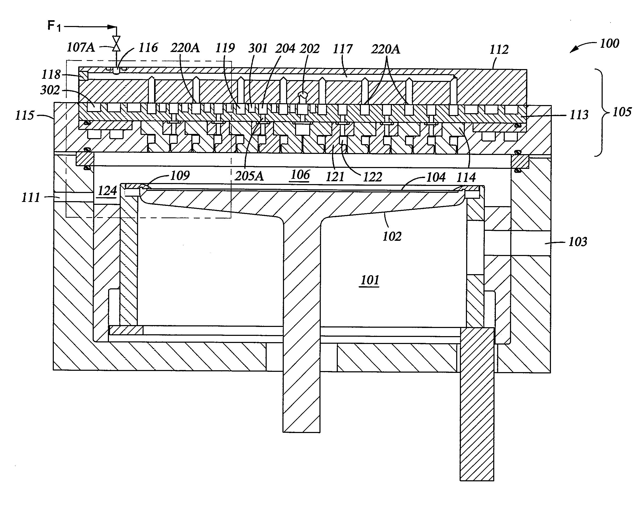 Temperature controlled multi-gas distribution assembly