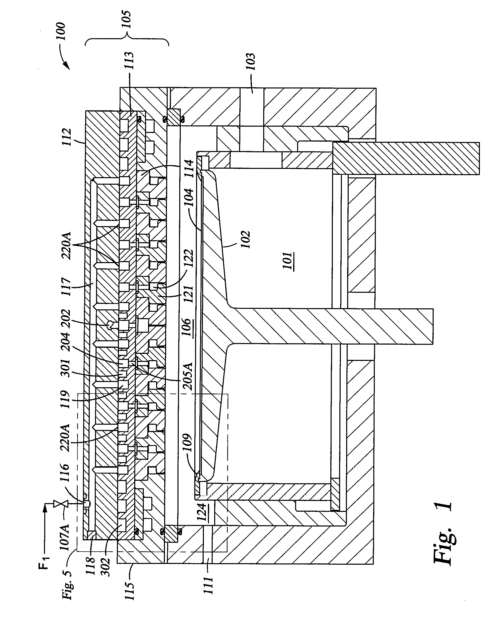 Temperature controlled multi-gas distribution assembly