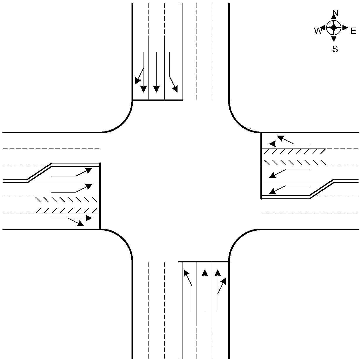 Reversible lane control method at intersection under influence of left-turn short lane