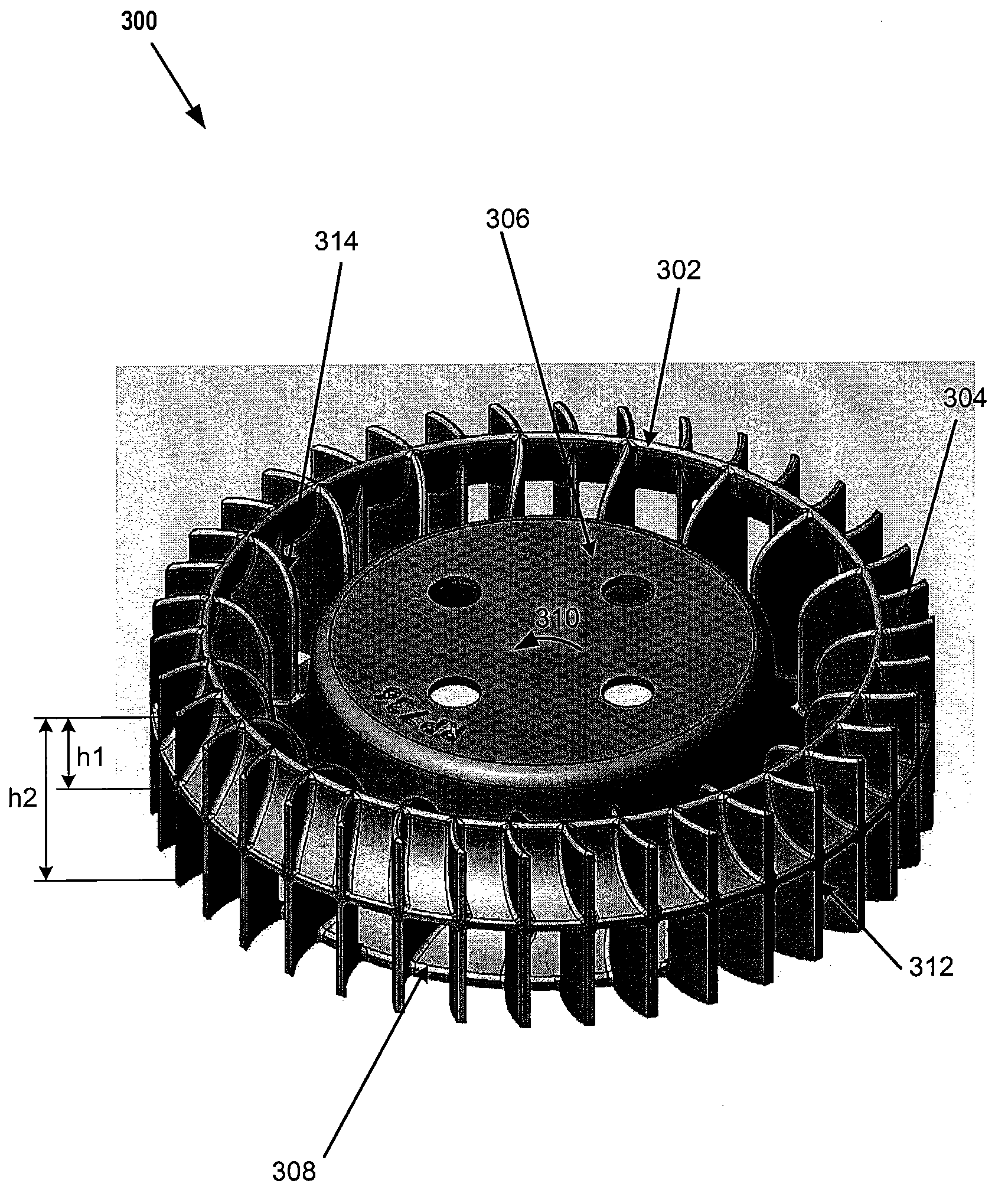 Blower Impeller with Partial Tip Blockage