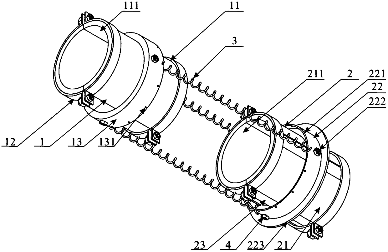 Test piece clamping device for large-diameter split Hopkinson pressure bar